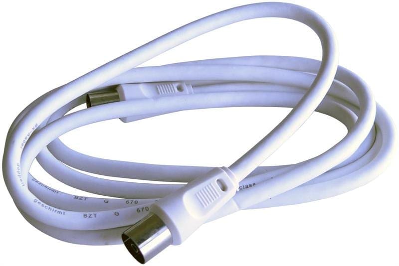 MAXIMUM COAX KAÐAL VIÐ IEC STIKKUM 1,5 MTR. HVÍTUR