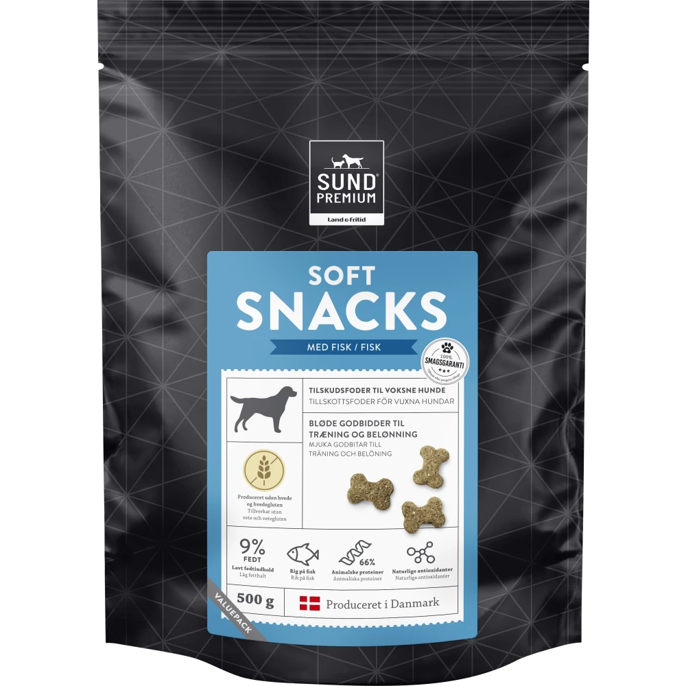 SUND HUND PREMIUM SNACK TIL HUND - FISKUR 500 G