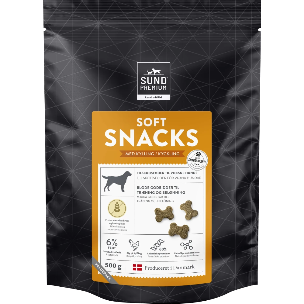 SUND HUND PREMIUM SNACK TIL HUND - HØSNARUNGI 500 G