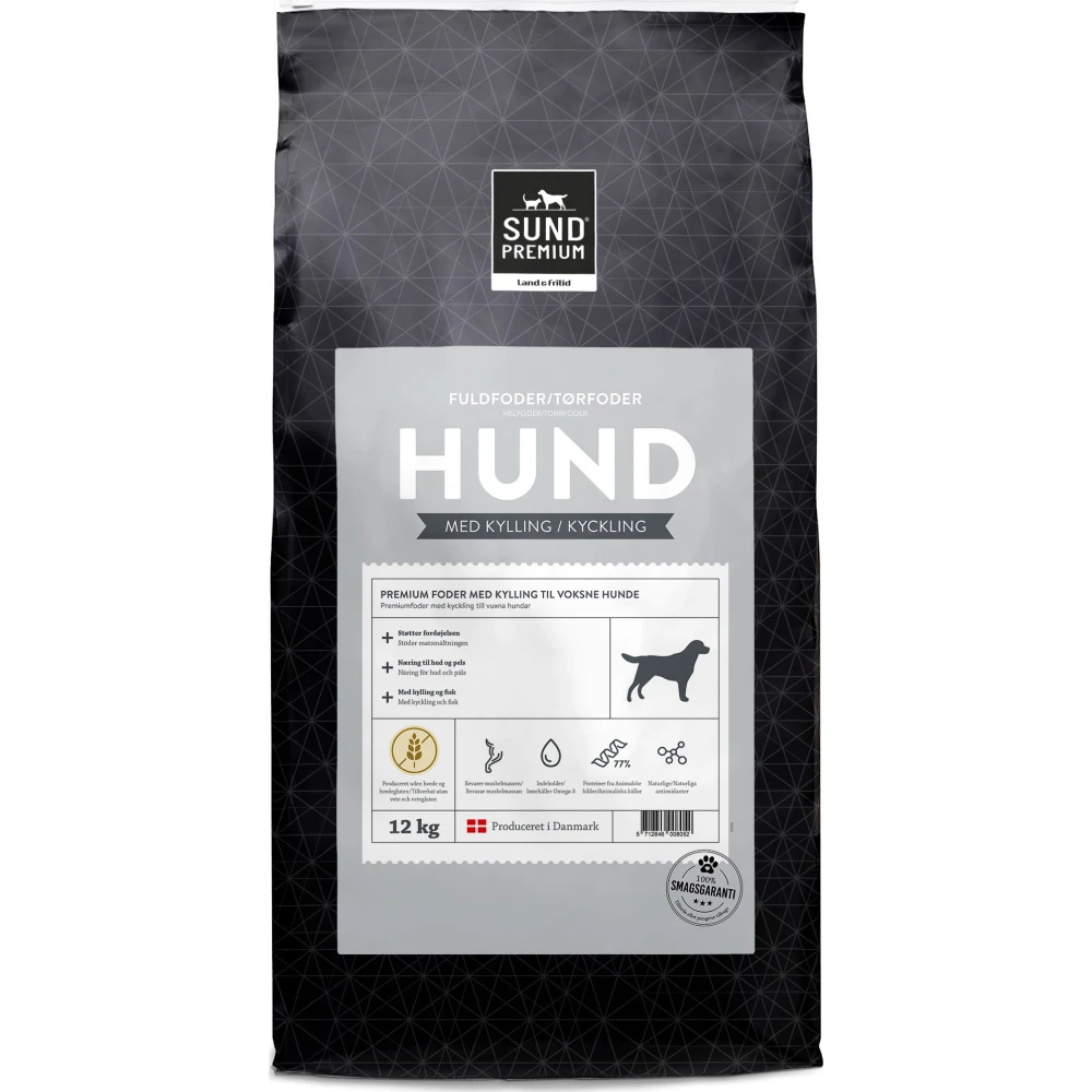 SUND HUND PREMIUM KORNFRI HØSNARUNGI - FLEIRI STØDDIR