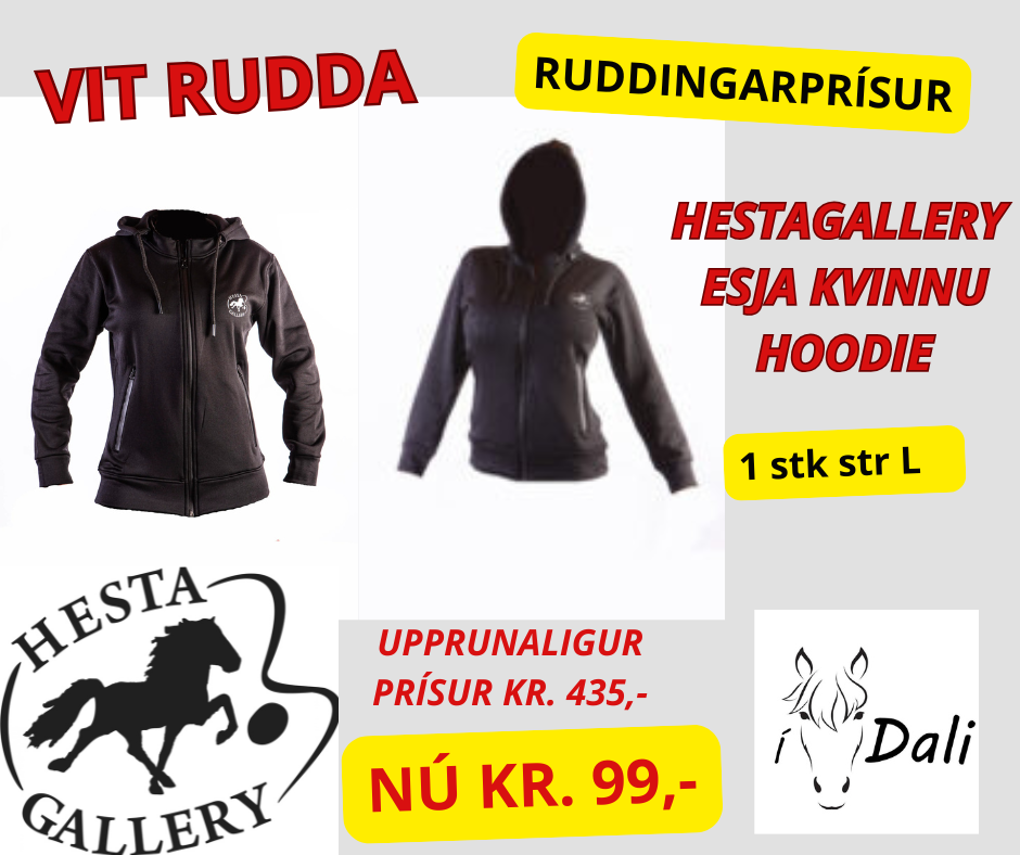 HESTAGALLERY ESJA KVINNU HOODIE V. LÝNLÁS, SVØRT - std. L